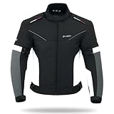 Chaqueta de moto y scooter de tela ventilada soplada para viajes BI ESSE, gris, XXL