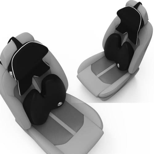 Image of MRRON Large Back Support Neck Rest for Chair & Car Seat, Orthopaedic Lumbar Support Memory Foam Backrest Cushion Designed for Back Pain Relief Pillow for Comfortable Sitting (Black, Back)