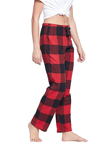 Image of Womens Multicolor Cotton Checkered Pyjama | Checks Pajama for women with Elastic & Drawstring Plus Size (S TO 8XL)