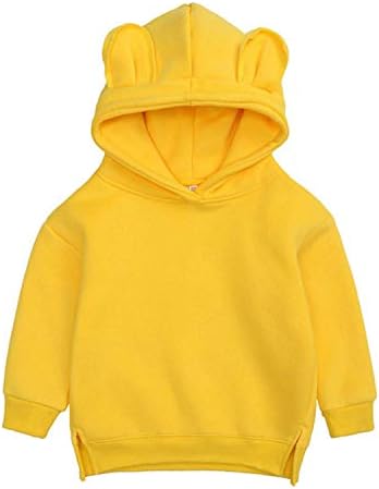 QLIPIN Unisex Baby Sweatshirt Hooded Sweatshirt Long Sleeve Sweat Top Yellow