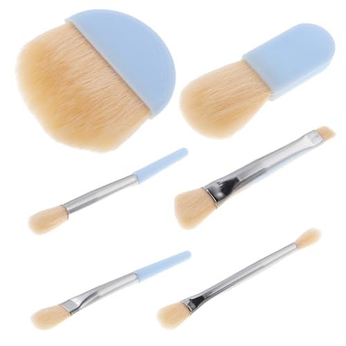 GRADENEVE Juego de Brochas de Maquillaje Mini Portátil para Viaje con Estuche, Pinceles de Fibra Artificial Finos y Suaves para Polvos, Sombras y Colorete