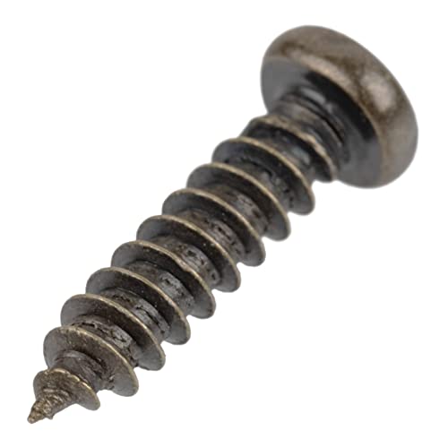 #3 x 1/2" Antique Brass Pan Head Phillips Drive Screws - Pack de 25 - Tornillos para sujeta tarjetas, gabinetes, carpintería, muebles antiguos y modernos - PH312-SAB miniatura 3