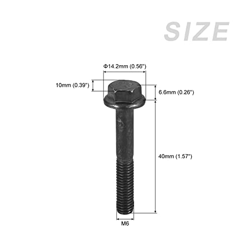 METALLIXITY Geflanscht Sechskant Kopf Bolzen (M6x40mm) 5Stk Sechseck Flansch Bolzen Halb Gewinde Schraube - für Haus Bauwesen Hardware Verschlüsse