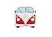 BRISA VW Collection VW T1 Bus Rubber Magnet - Front/Red