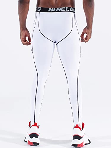 Neleus Men's 2 Pack Compression Pants Workout Running Tights Leggings,6013,Black,White,Us 2Xl,Eu 3Xl #TOP4