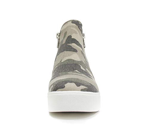 Image of Soda Taylor Hidden Wedge Sole Booties Ankle Heels Sneaker Shoes Side Zipper
