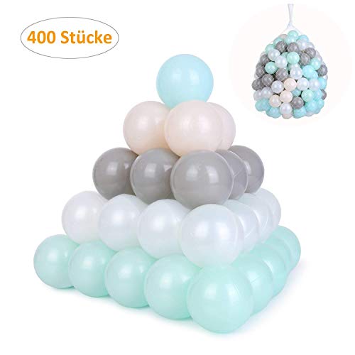 pedy 400 Bunte Bälle Bällebad, Babybälle für Spielbad, Ø6cm Spielbälle Plastikbälle für Kinder, Babys, Ballpool Bällchenbad, CE Zertifiziert, ohne gefährliche Weichmacher, 5 Farbenmix