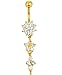 Besteel 14G Navel Rings Surgical Steel Long Dangle Belly Button Rings for Women Body Piercing