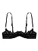 Freebily Women's Mesh Sheer Floral Lace 1/4 Cups Underwired Bra Tops Push Up Shelf Unlined Brassiere Black Small