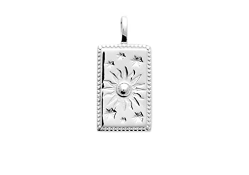 Carte de Tarot Soleil pendentif personnalisé gravé en argent 925, cadeau idéal