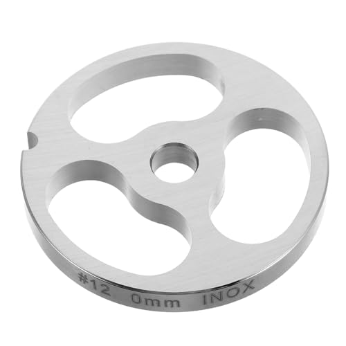 Milisten Disque Inox 3 Trous pour Hachoir Viande Plaque de Broyage Compatible Poussoir Saucisses pour Préparation Maison Rapide