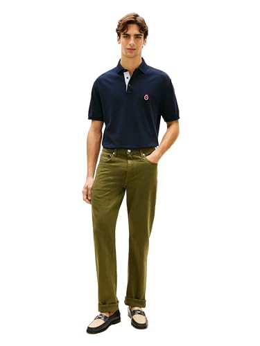 Camisetas polo casuales de manga corta para hombre de Tommy Hilfiger, corte clásico con diseño bordado del escudo miniatura 4