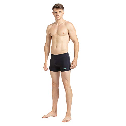 Image of Speedo Men's Endurance Essential Houston Aquashort - True Navy & Green Glow