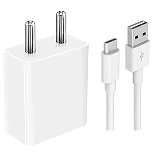 Charger for Vivo Y51 2020 / Y 51 Charger Original Adapter Like Wall Charger | Mobile Charger | Fast Charger | Android USB Charger with 1 Meter USB Type C Charging Data Cable (3 Amp, TWE11, White)