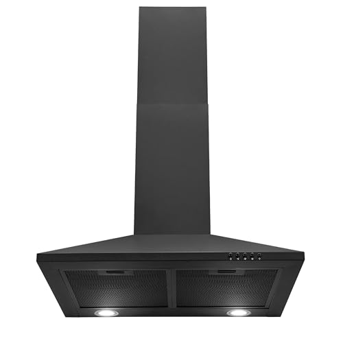 Exquisit Kamin-Dunstabzugshaube, 60cm Breite, Umluft, Abluft, 68 Watt, KH 60-8.3 schwarz