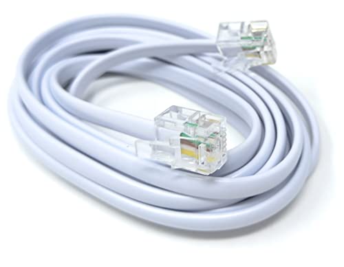 DRUT 2m RJ11 to RJ11 Telephone Landline Cable ADSL (6P4C) Flat Lead High Speed BT Internet Broadband Male to Male Router - Image 2