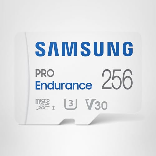 Samsung PRO Endurance 256GB MicroSDXC Memory Card with Adapter for Dash Cam, Body Cam, and Security Camera, Class 10, U3, V30 (&lrm;MB-MJ256KA/AM)