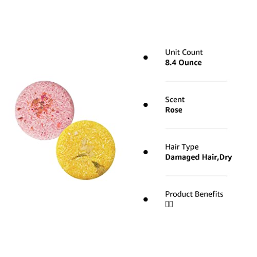 Vert 100% Natural Shampoo Bar For Hair 2 Pieces Solid Shampoo Soap For Treated Dry Damaged Hair Vegetarian Plant Essence Helps Stop Hair Loss And Promotes Healthy Hair Growth 4.2Oz (Rose & Jasmine) #TOP7