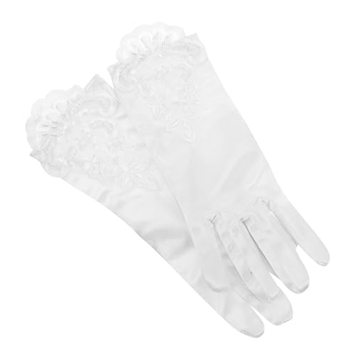 NOLITOY 1Pair Lace Gloves for Embroidered Gloves for Flower Girl for Costume Parties Stage Performances Dress Up Elegant Accessories