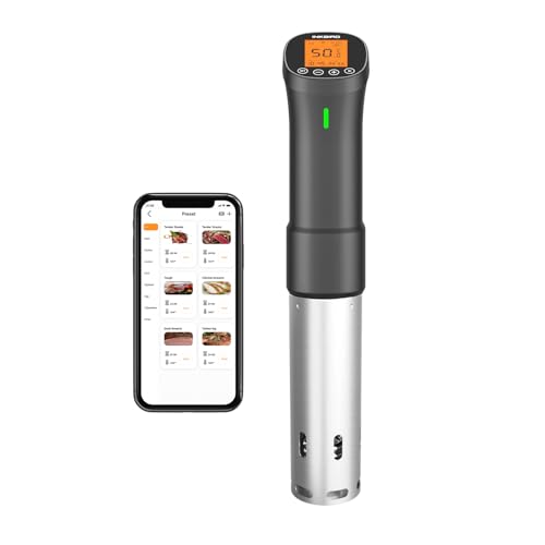 Sous Vide Machine INKBIRD Wifi Sous Vide Cooker, 1000W Remote Control Immersion Circulator with APP RecipesTimer Alarm Mobile Notification 3D Water Heating Ultra-Quiet ISV-200W