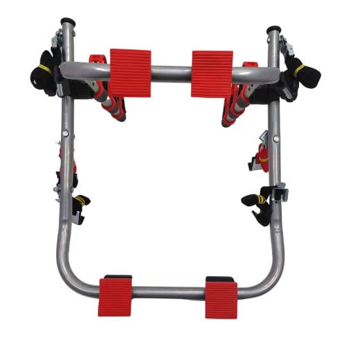 Suporte para bike Transbike para 3 bicicletas Prata tira Vermelha Sedan Hatch