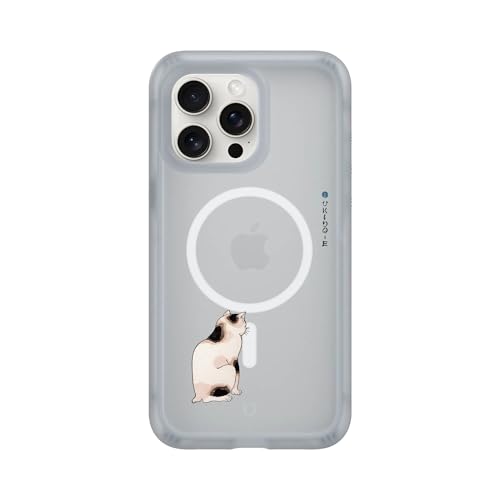 Coque MagSafe iPhone 15 Pro Max RhinoShield Gris - Protection AirX Motif Cats of Japan I