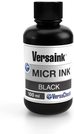 VersaInk-Nano Black MICR Ink -100ml – Magnetic Ink for Check Printers and All-in-One Inkjets, MICR Black (VIMB1S-6512)