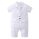 ❤❤ Diseño: traje de moda de manga corta, el diseño formal cubre la camisa, los pantalones y el chaleco, lo convierte en un niño pequeño estudioso y refinado. Estampado de rayas o blanco puro para la parte de la camisa, con 3 bolsillos falsos en el chaleco y adornado con un bolsillo en la esquina.