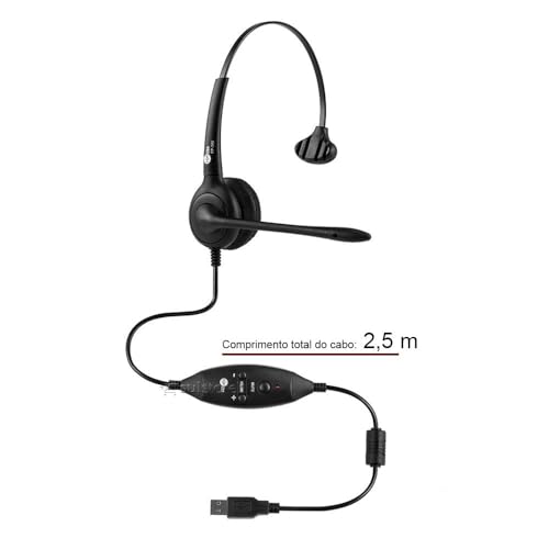 Headset Mono Auricular Top Use FP 350 USB Premium com Microfone Flexível