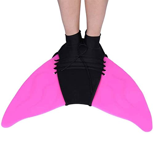 Foto von DEBAIJIA Mädchen Flipper Tauchen Meerjungfrauenflosse Jungen Schwimmflossen Meerjungfrau Flossen Training Monofin Kinder Schwimmen（A-(49*46CM)-B157-Rosa