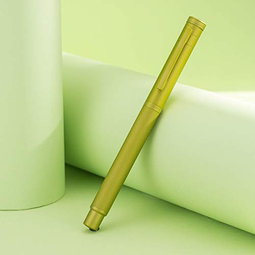 Image of Asvine Mustard Yellow Forest Fountain Pen Extra Fine Nib, Classic Design with Converter and Metal Pen Case, The Light of Hope Serise