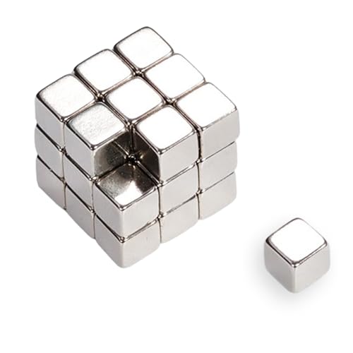 ChAusa Lot de 100 mini aimants en néodyme - 5 x 5 x 5 mm - Amusants - Minuscules aimants en néodyme - Extra puissants - Pour tableaux magnétiques,...