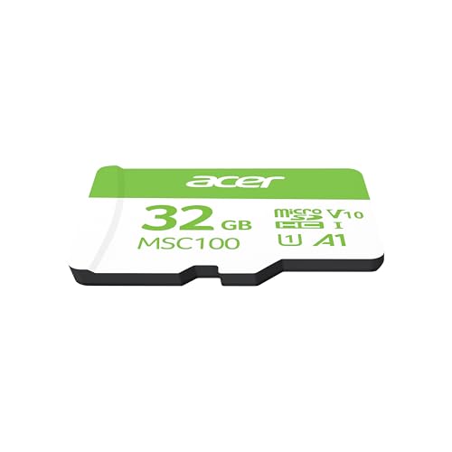 Image of Acer MSC100 MicroSD Card 32GB, UHS-I U1 V10 A1, Up to 100MB /s Read Speed, 4K Video Recording, Compatible with Smartphones Cameras Tablets Drones | 5-Year Limited Warranty