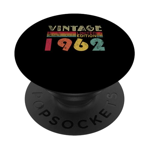 Vintage 1962 62 Regalo de cumpleaños para hombres y mujeres de 62 años PopSockets PopGrip Intercambiable