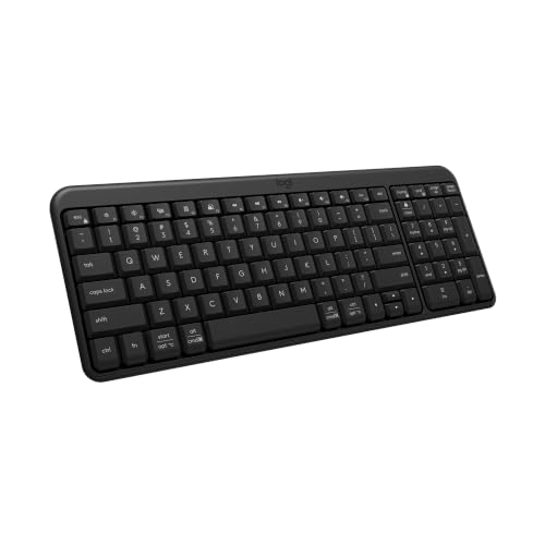 Image of Logitech K250 Bluetooth Keyboard with Numpad, Easy Connectivity, Compact Wireless Keyboard Made with Recycled Plastic, Spill-Resistant, Comfortable Keys - Windows /MacOS - Graphite