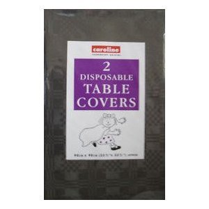 BLACK Paper Table cloths 2 per pack (Caroline){90cm x 90cm}
