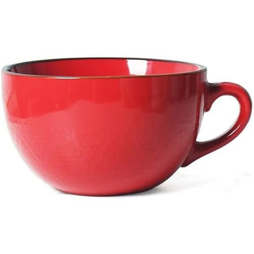 マグカップ スープカップ 大きめ ボウル 電子レンジ対応 700ml 男女兼用 コップ 食器 朝食 牛乳コップ 男女兼用 大きいサイズの陶磁器カップ/家庭用大容量の朝食カップ/スープカップ/ヨーロッパ式燕麦カップ/柄杓/浮き彫りコップ/ネット赤杯 (スタイ