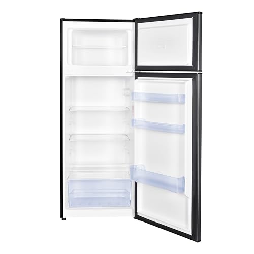 Image of West Bend Apartment Refrigerator Freestanding Reversible Dual Doors Full Fridge with Freezer, Full-Range Temperature Control with Adjustable and Removable Door Bins and Shelves, 7.5-Cu.Ft, Black