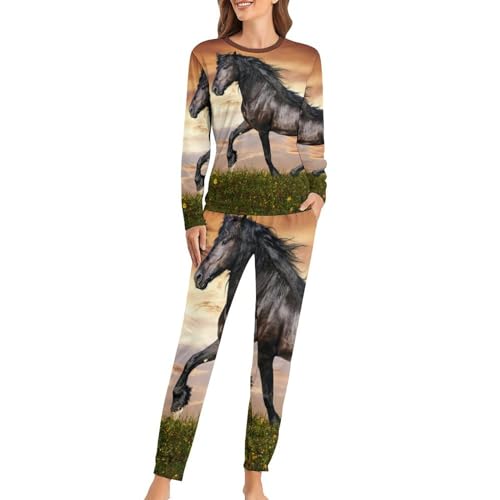 Pyjama femme cheval de course pour stopper le froid nocturne avec style
