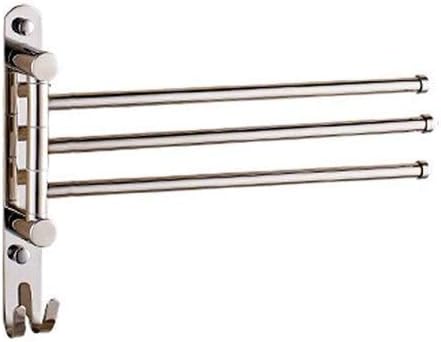 タオルラック、SUS 304 ステンレス鋼のタオル収納、多機能タオル棚、壁掛けバスタオルレール、ダブルタオルバー、バスルーム用-A- タオル ラック、スイベルタオルレールブラック304ステンレススチールタオルバーの壁壁に取り付けられたタオルホルダーバスルームキッチント ... タオルバー ステンレス製タオル掛け、多機能、回転式、4本バー、回転式、3本バー