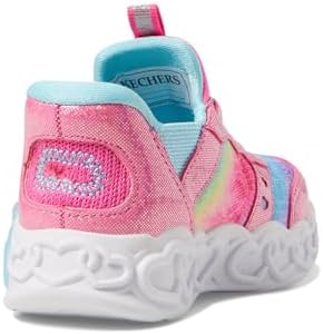 Skechers Girls Infinite Heart Lights-Eternal Shimmer Sneaker, Pink/Multi, 7 Toddler | Image 4