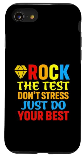 Groovy Rock The Test Motivational Retro Teachers Testing Day Case for iPhone SE (2020) / 7/8
