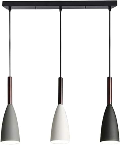 RUIBO Lampada a sospensione nordica Filo appeso regolabile per soggiorno Cucina Cafe 3 teste Lampada da soffitto minimalista a sospensione E27