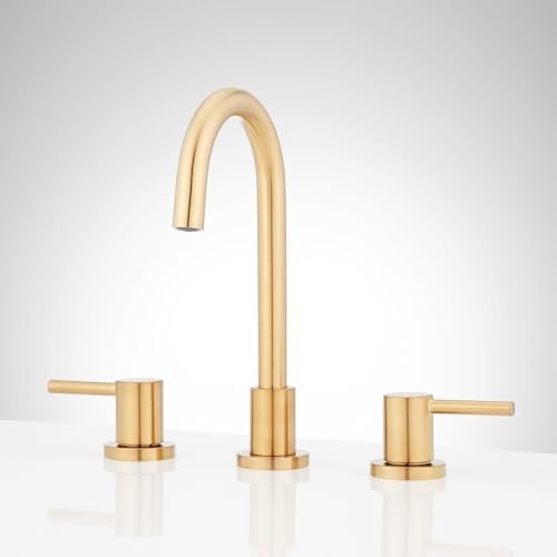 Signature Hardware 483888 Lexia 1.2 GPM Widespread Gooseneck Bathroom Faucet with Pop-Up Drain Assembly