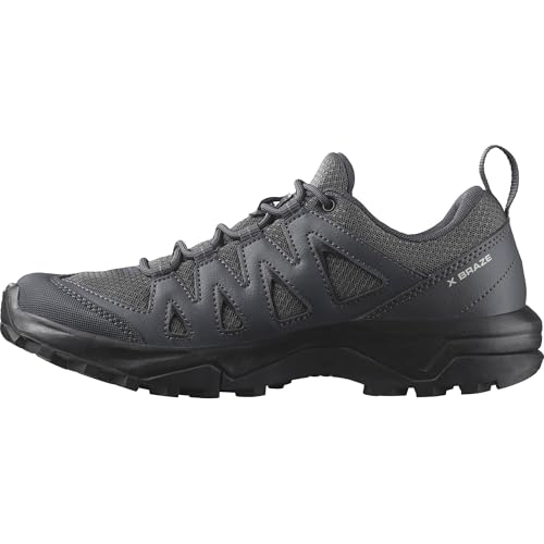 Salomon Women's X BRAZE Hiking Shoes for Women, Pewter / Ebony / Rainy Day,7.5
