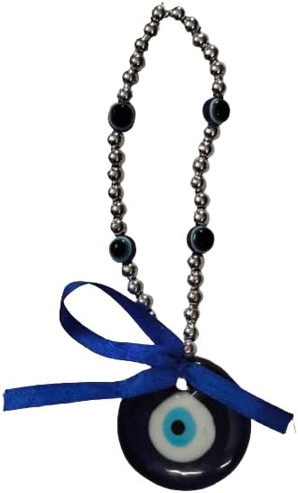 Feng Shui - 4 bolas de mal de ojo para coche, puerta y oficina, para colgar buena suerte y prosperidad, pieza decorativa (6.3 in) (poliresina, azul)