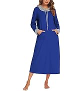 Ekouaer Nightgown Women High Neck 