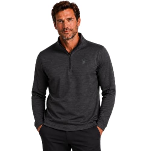 Spyder Mens Quarter Zip Pullover - Easy Care Long Sleeve