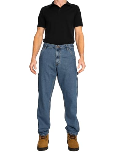 Image of FULL BLUE Carpenter Denim Jeans, Relaxed Fit, Utility Pocket & Hammer Loop