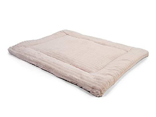 TrendPet Harmony 4cm gefütterte Hundedecke, Katzendecke, Liegedecke für Hunde und Katzen (Creme, 90x65cm)